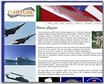 capture energy solutions company website design