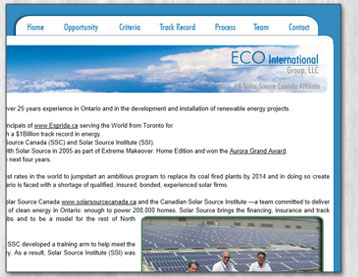 eco international canadian solar website layout